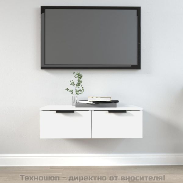 Стенен шкаф, бял, 68x30x20 см, инженерно дърво
