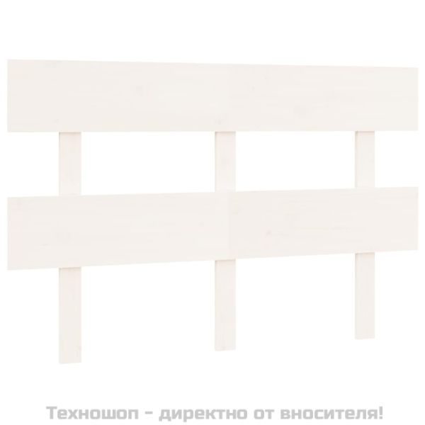 Горна табла за легло, бяла, 124x3x81 см, бор масив
