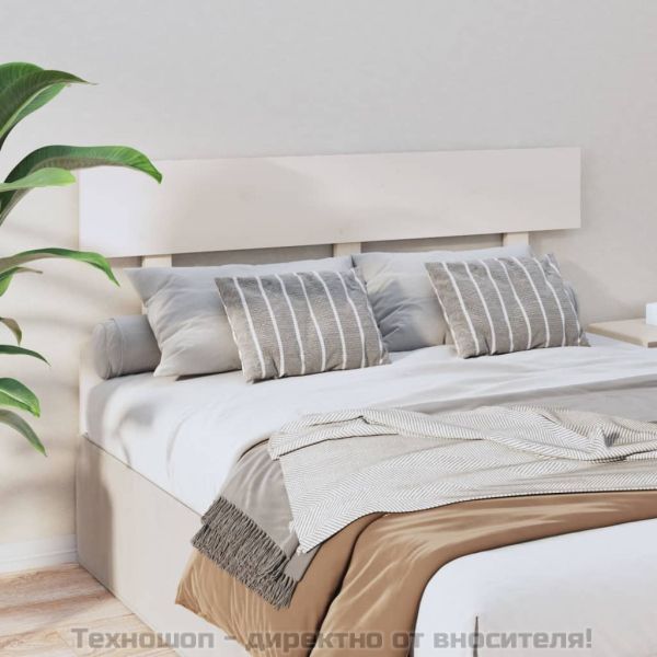 Горна табла за легло, бяла, 124x3x81 см, бор масив