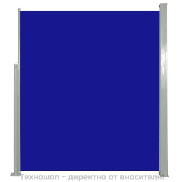Прибираща се странична тента, 160х500 см, синя