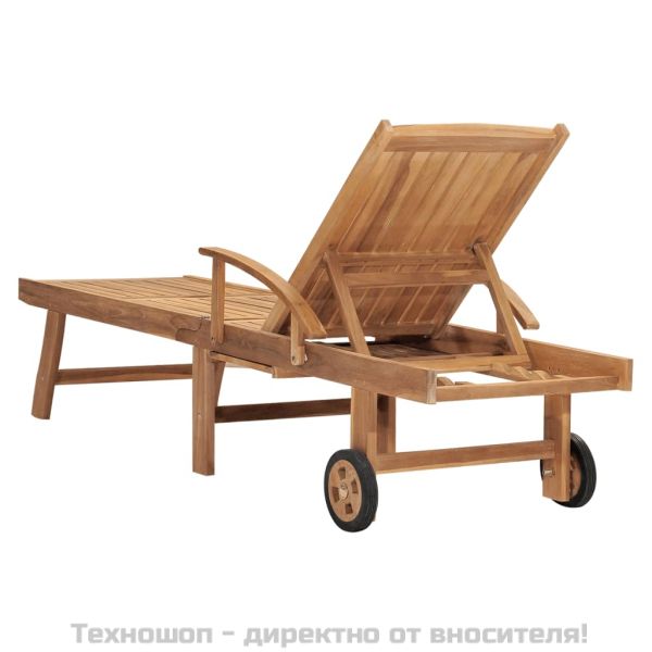 Шезлонг, тиково дърво масив