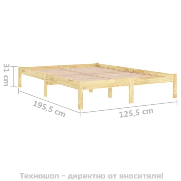 Рамка за легло, дърво масив, 120x190 см, Small Double
