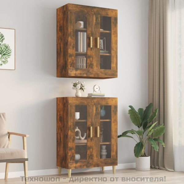 Окачен стенен шкаф, опушен дъб, 69,5x34x90 см