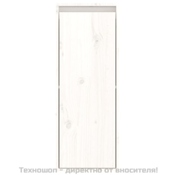 Стенен шкаф, бял, 30x30x80 см, борово дърво масив