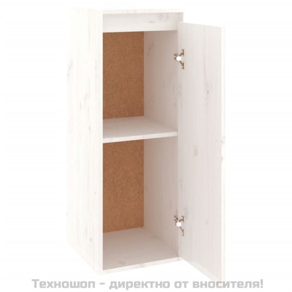 Стенен шкаф, бял, 30x30x80 см, борово дърво масив