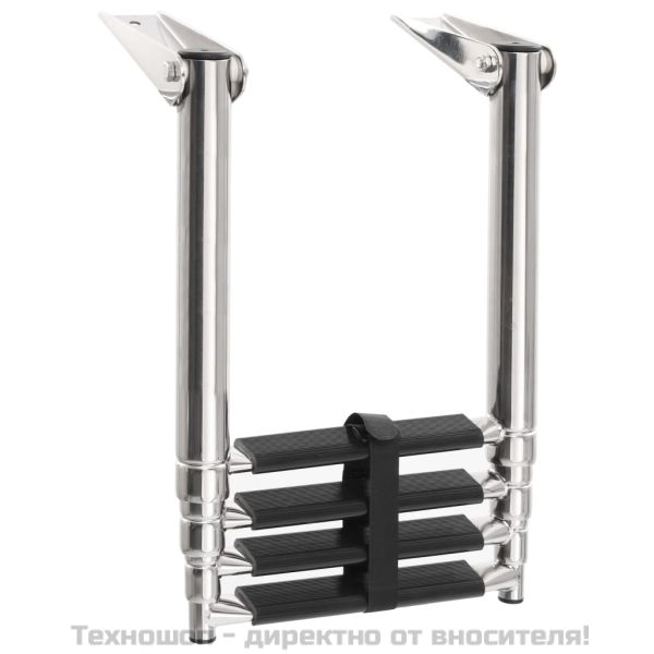 Сгъваема стълба, 4 стъпала, неръждаема стомана