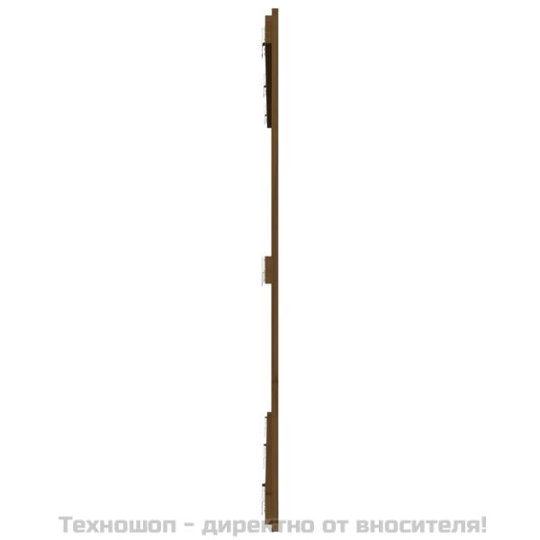 Стенна табла за спалня, меденокафява, 166x3x110 см, бор масив