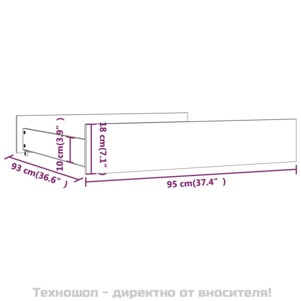 Чекмеджета за легло, 2 бр, бели, бор масив