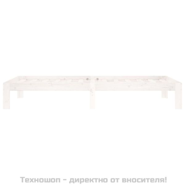Рамка за легло, бяла, бор масив, 90х200 см
