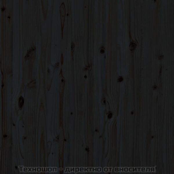 Стенна табла за спалня, черна, 126x3x91,5см, борово дърво масив