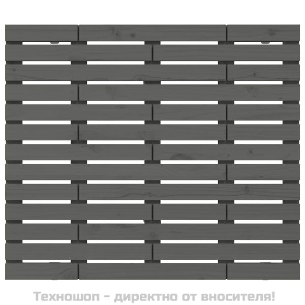 Стенна табла за спалня, сива, 81x3x91,5 см, борово дърво масив