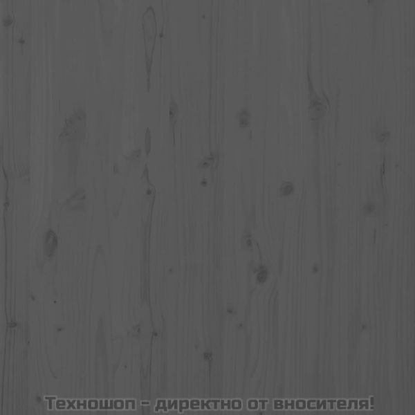 Стенна табла за спалня, сива, 81x3x91,5 см, борово дърво масив