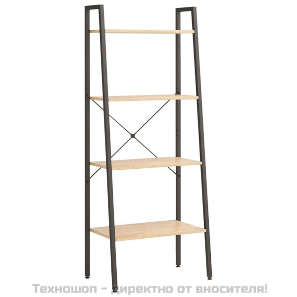 Стояща етажерка с 4 рафта светлокафяво и черно 56x35x140 см