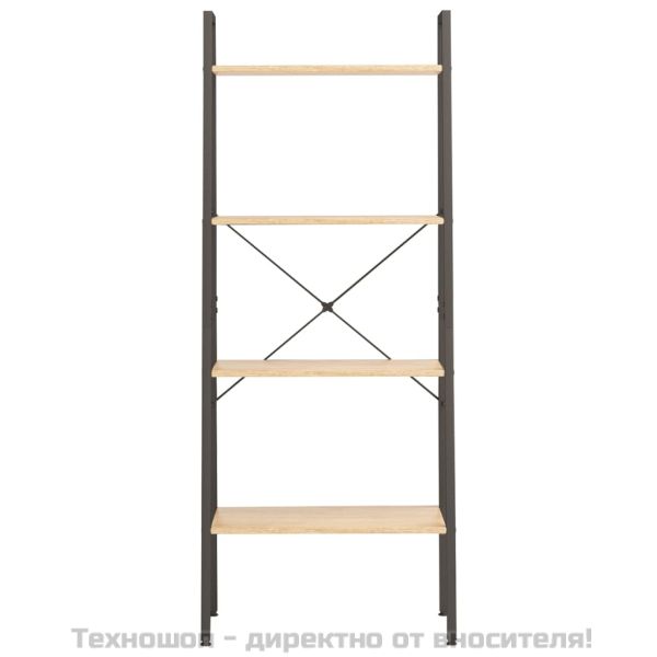 Стояща етажерка с 4 рафта светлокафяво и черно 56x35x140 см