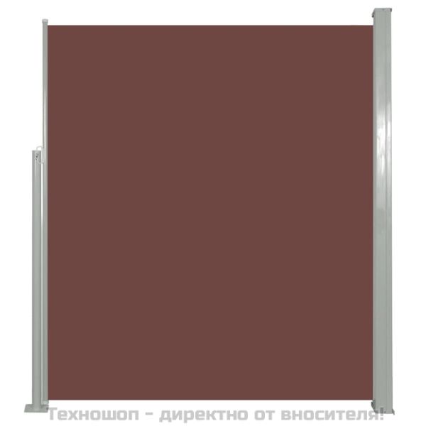 Прибираща се странична тента, 160х500 см, кафява