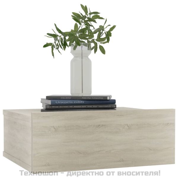 Нощно шкафче за стена, дъб сонома, 40x30x15 см инженерно дърво