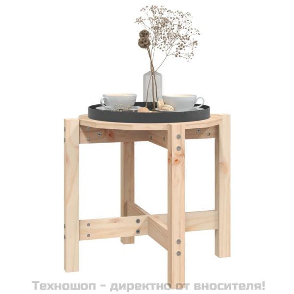 Кафе маса, Ø 52,5x45 см, борово дърво масив