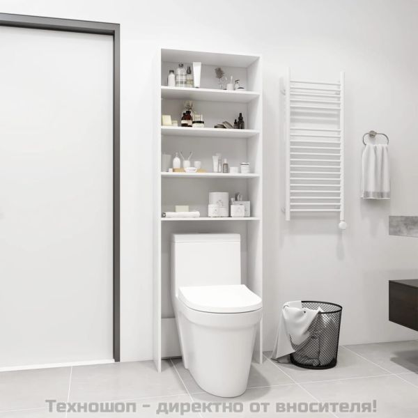 Шкаф за пералня, бял, 64x24x190 см