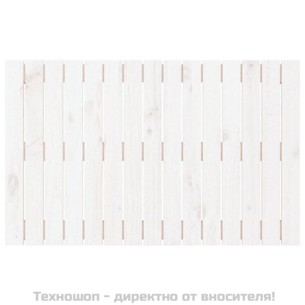 Стенна табла за спалня, бяла, 95,5x3x60 см, борово дърво масив