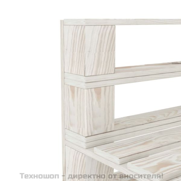 Градинска среден диван от палети, дърво, бял