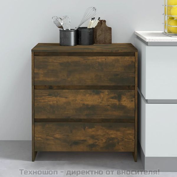 Сайдборд, опушен дъб, 70x41x75 см, инженерно дърво