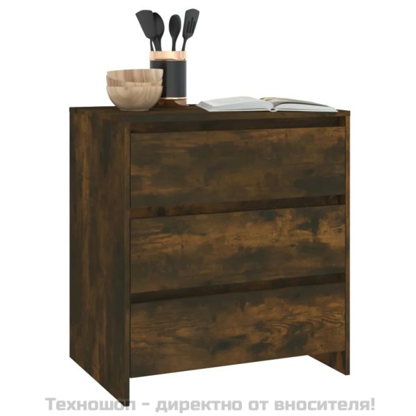 Сайдборд, опушен дъб, 70x41x75 см, инженерно дърво