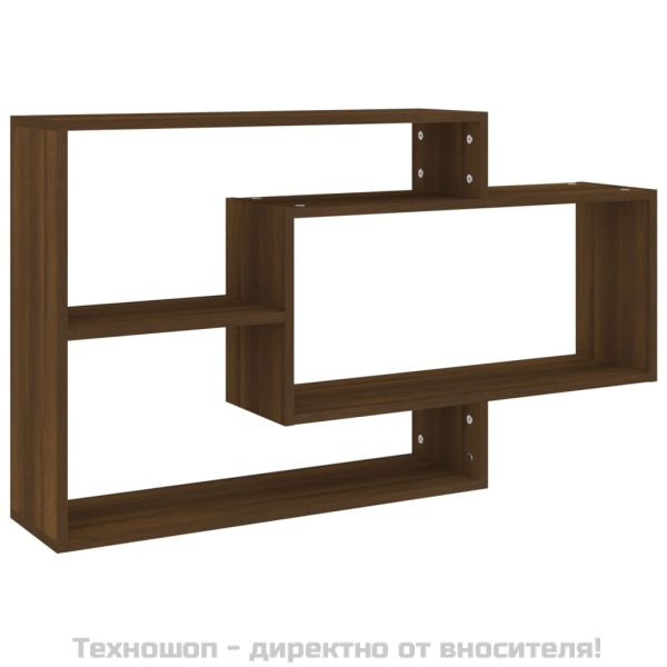 Стенен рафт, кафяв дъб, 104x20x58,5 см, инженерно дърво