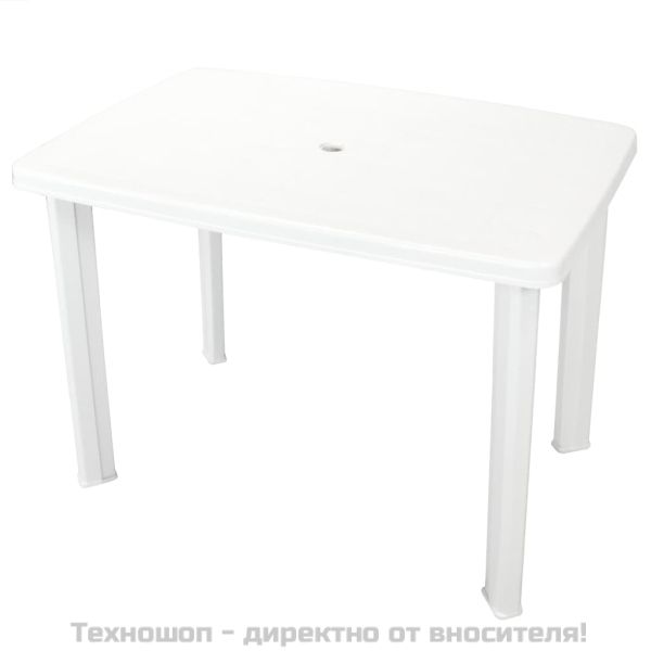 Градинска маса, бяла, 101x68x72 см, пластмаса