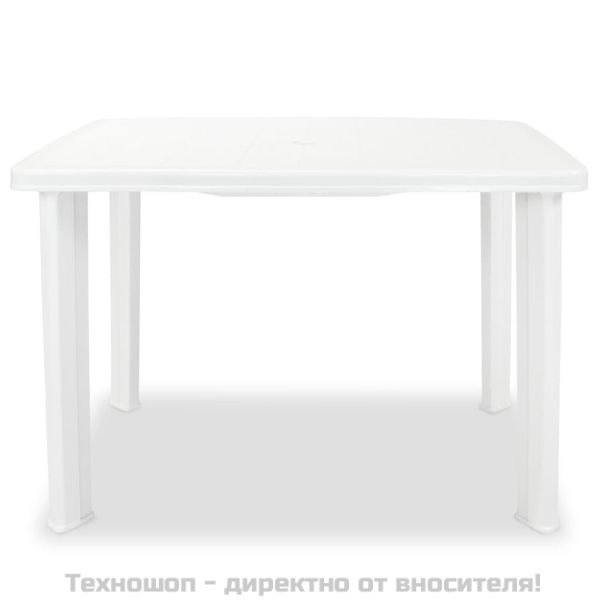 Градинска маса, бяла, 101x68x72 см, пластмаса