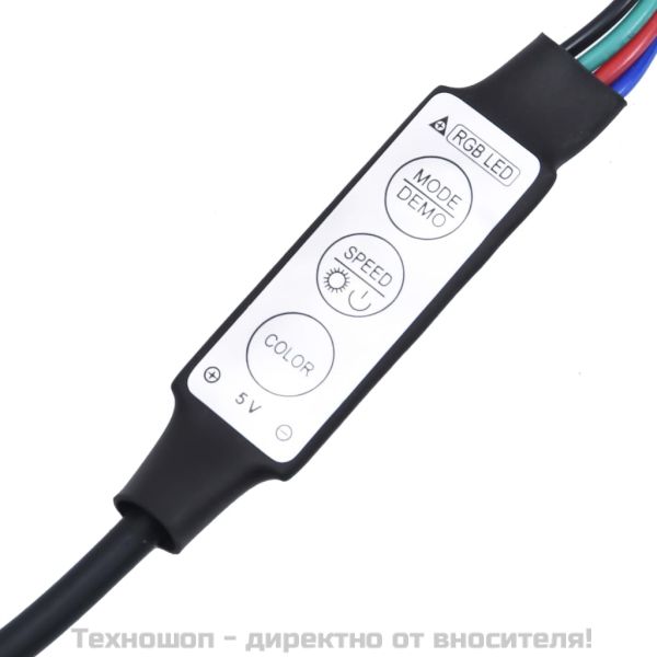 ТВ шкаф с LED осветление, опушен дъб, 120x35x40 см