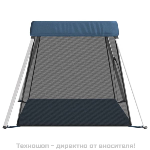 Бебешка кошара с матрак, нейви, ленен плат