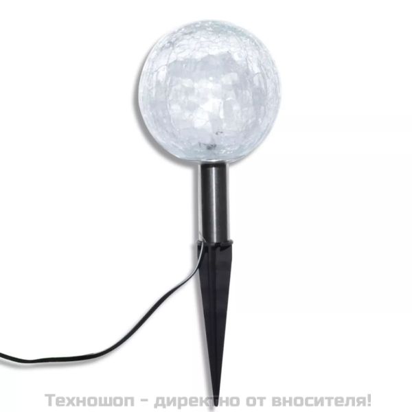 Соларни сферични LED градински лампи с анкери и соларен панел