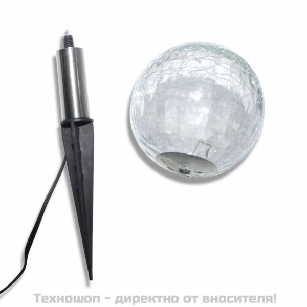 Соларни сферични LED градински лампи с анкери и соларен панел