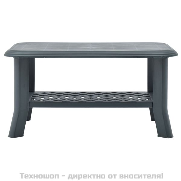 Маса за кафе, зелена, 90x60x46 см, пластмаса
