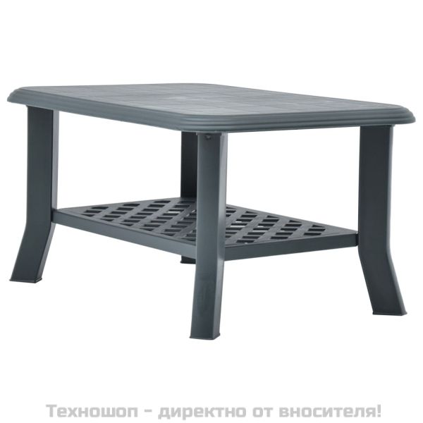 Маса за кафе, зелена, 90x60x46 см, пластмаса