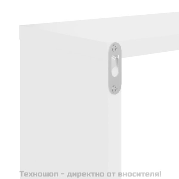 Стенни рафтове, 2 бр, бели, 100x15x20 см, инженерно дърво