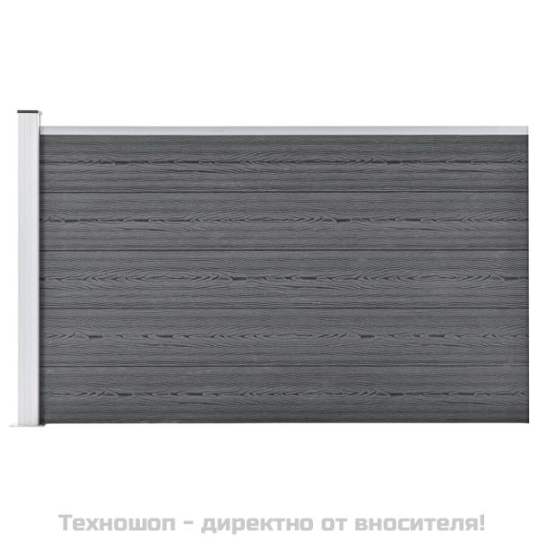 Градинска ограда, WPC, 175x105 см, сива