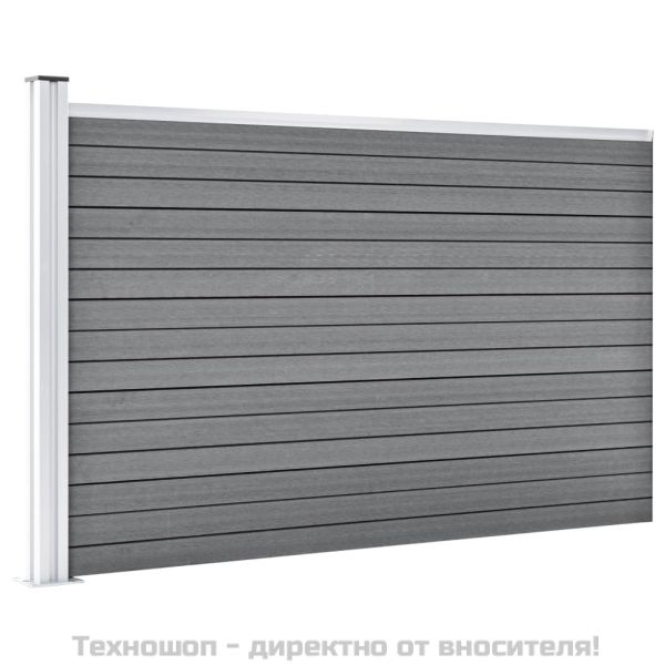 Градинска ограда, WPC, 175x105 см, сива