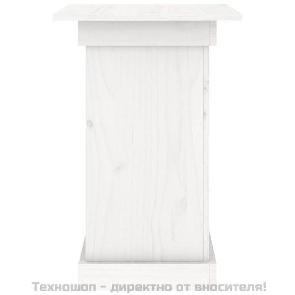 Поставка за цветя, бяла, 40x40x60 см, бор масив