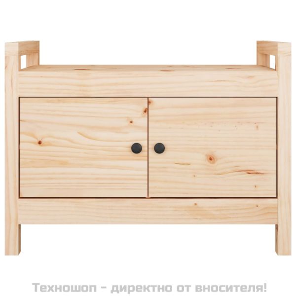 Пейка за антре, 80x40x60 см, борово дърво масив