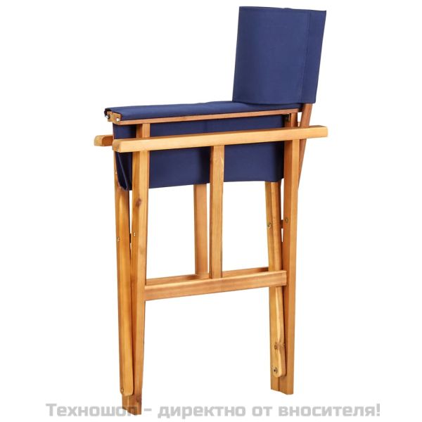 Режисьорски столове, 2 бр, акациево дърво масив, сини