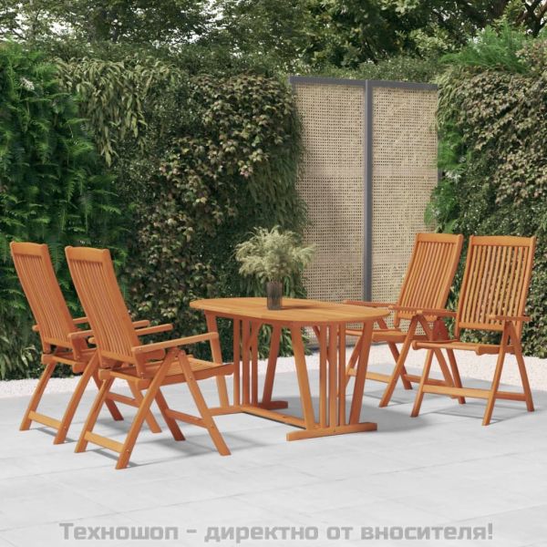 Сгъваеми градински столове 4 бр масивно дърво евкалипт