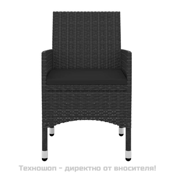 Градински комплект с възглавници 5 части полиратан и стъкло