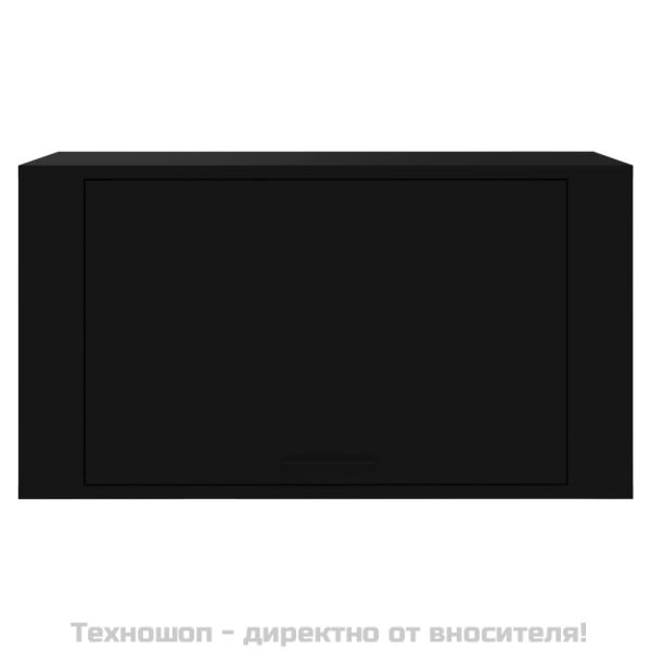 Стенен шкаф за обувки, черен, 70x35x38 см, инженерно дърво