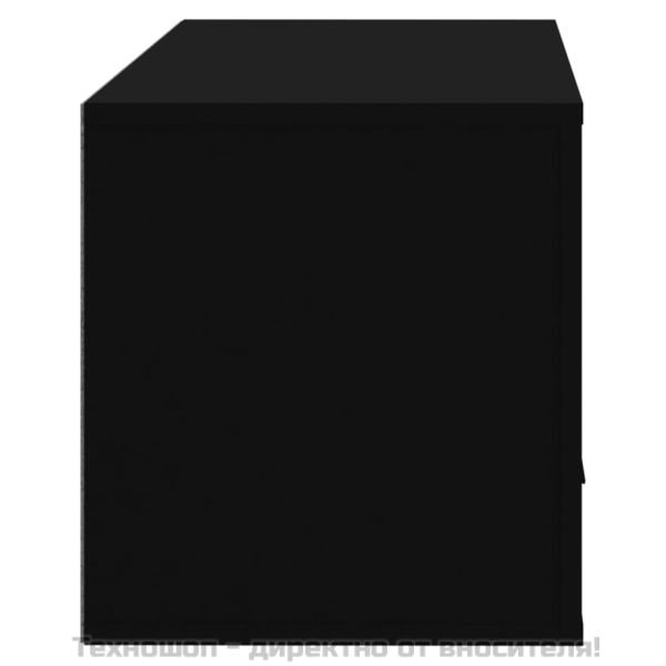 Стенен шкаф за обувки, черен, 70x35x38 см, инженерно дърво