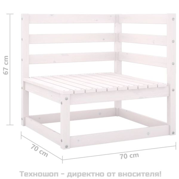 Градински ъглов диван, бор масив