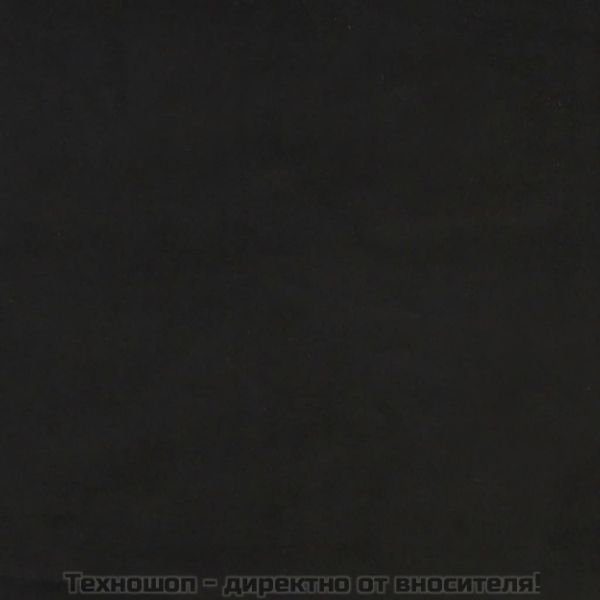 Табуретка с дървени крака, черна, кадифе