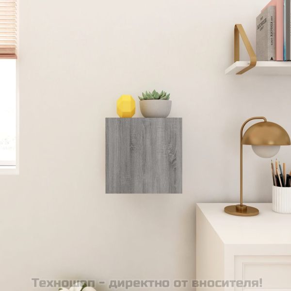 Стенен ТВ шкаф, сив сонома, 30,5x30x30 см