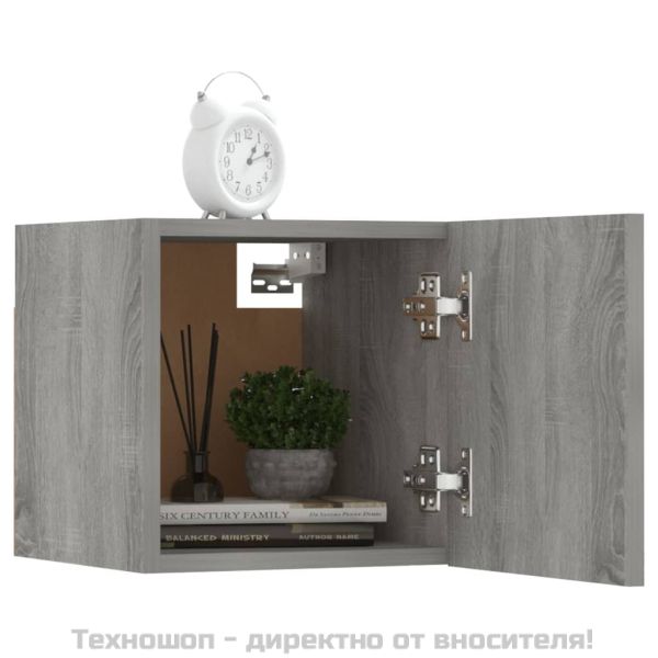 Стенен ТВ шкаф, сив сонома, 30,5x30x30 см
