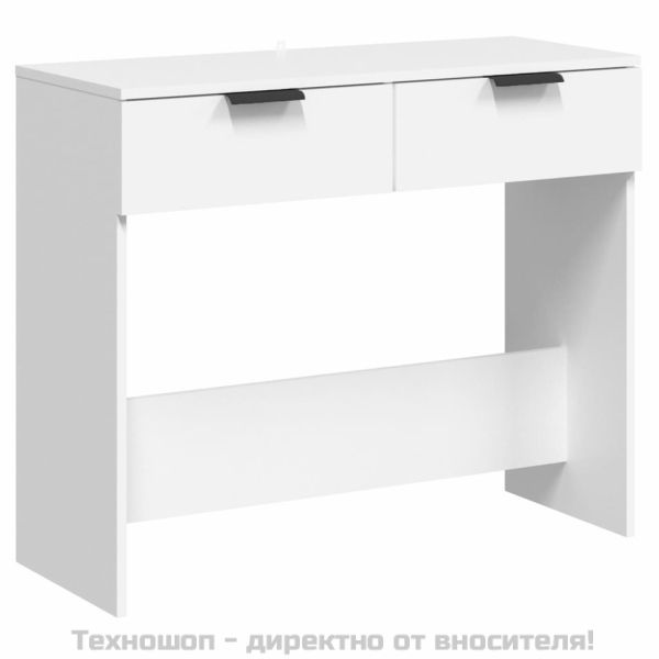 Конзолна маса, бяла, 90x36x75 см, инженерно дърво